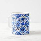 Mug Bleu Blanc Portugais Azulejo Musique Florale en Cé (Devant gauche)