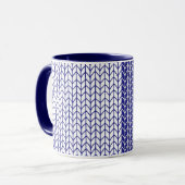 Mug BLEU & BLANC TRICOTÉ Combo marine (Devant gauche)