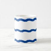Mug Bleu blanc vagues rayures motif nautique (Centre)
