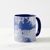 Mug Bleu Blanc Vintage Chinoiserie Motif Floral (Devant droit)