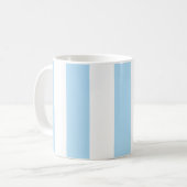 Mug Bleu, Blancs, Motif rayé (Devant gauche)