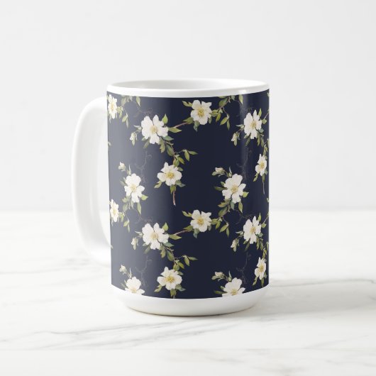 Mug Bleu bleu floral (Devant gauche)
