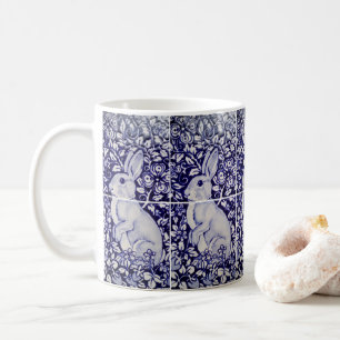 Mug Bleu Bleu lapin blanc et fraises doux