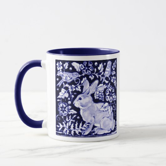 Mug Bleu bleu marine Bleu lapin Oiseaux Dedham Delft (Gauche)