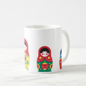 Mug Bleu bleu rouge jaune blanc vert poupée russe (Devant droit)