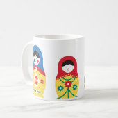 Mug Bleu bleu rouge jaune blanc vert poupée russe (Devant gauche)