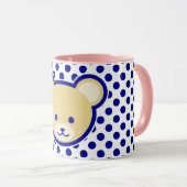 Mug Bleu Bleu Teddy Bear Cartoon Brown (Devant droit)