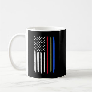 Mug Bleu Bleu Vert Ligne Américaine Drapeau Police Mil