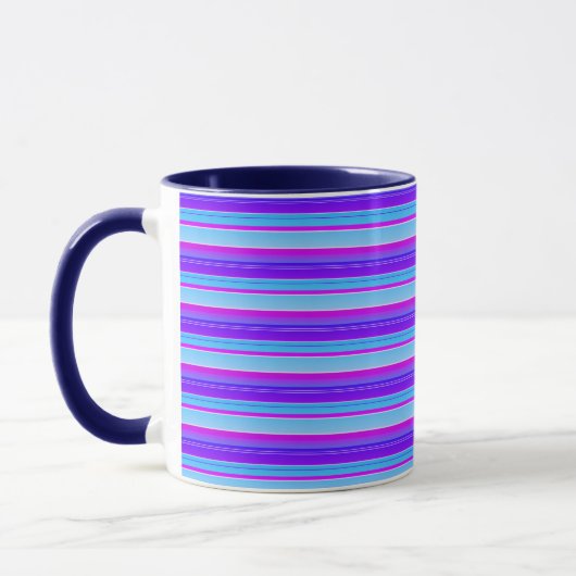 Mug Bleu bleu violet rayé (Gauche)