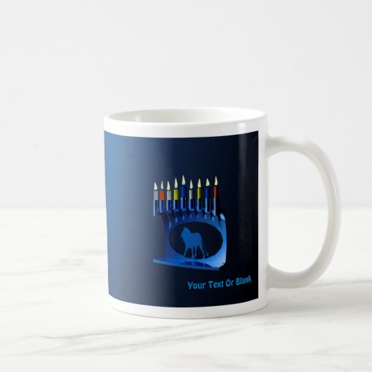 Mug Bleu brillant Chanukkah Menorah (Droite)