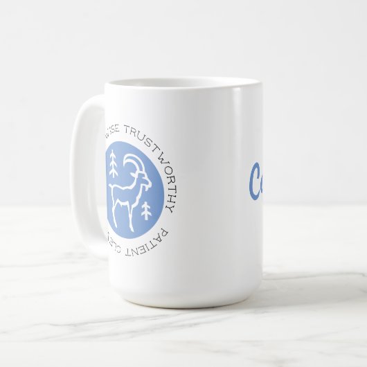 Mug Bleu Capricorne Zodiac Star Signal Personnalité Tr (Devant gauche)