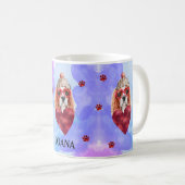 Mug Bleu Cavalier Espagnol Saint Valentin Chien cadeau (Devant droit)