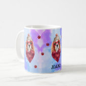 Mug Bleu Cavalier Espagnol Saint Valentin Chien cadeau (Devant gauche)