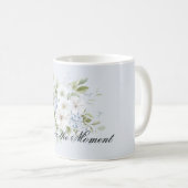 Mug Bleu Céleste Floral Blanc (Devant droit)