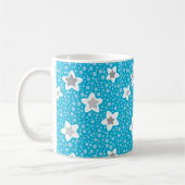 Mug Bleu céleste pois rétro avec des étoiles (Gauche)