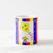 Mug Bleu-cerf-volant jaune coloré (Centre)