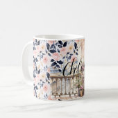 Mug Bleu Chic Français Rose Paris  (Devant gauche)