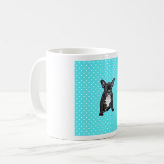 Mug Bleu Chien à Chien à Chien Bleu Pois mignon (Devant gauche)