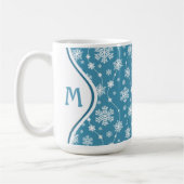 Mug Bleu ciel clair Hiver blanc Motif Flocon de neige (Gauche)