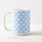 Mug Bleu clair aux Coeurs Blancs (Gauche)