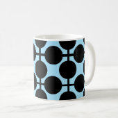 Mug Bleu clair avec géométrique noir (Devant droit)