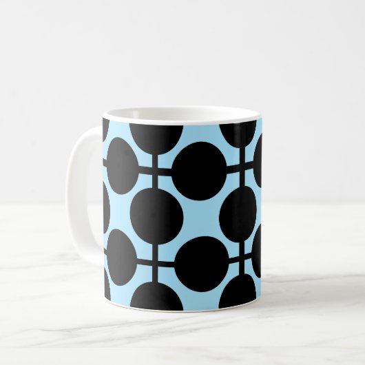 Mug Bleu clair avec géométrique noir (Devant gauche)