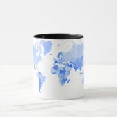 Mug Bleu-clair chiffonné de carte du monde (Centre)