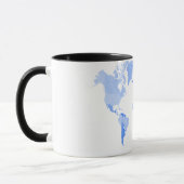 Mug Bleu-clair chiffonné de carte du monde (Gauche)