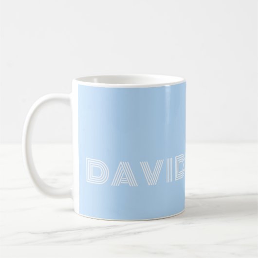 Mug Bleu clair et blanc Fun Police moderne Nom 016 (Gauche)
