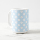 Mug Bleu Clair Pastel Et Grands Pois Blancs (Devant gauche)