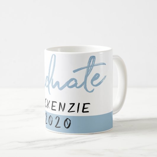 Mug Bleu clair | Robin Egg Brush Script (Devant droit)