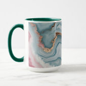 Mug Bleu clair rose or Agitation marbre Design moderne (Gauche)