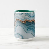 Mug Bleu clair rose or Agitation marbre Design moderne (Centre)