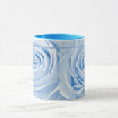 Mug Bleu-clair savoureux de photo florale s'est levé (Centre)