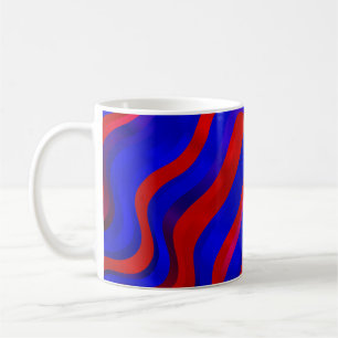 Mug Bleu clair, texture rouge avec lignes cirées. Dégr