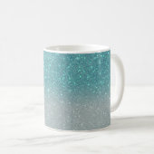 Mug Bleu clair Turquoise Parties scintillant brillante (Devant droit)