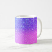 Mug Bleu clair violet Parties scintillant brillante Om (Devant droit)