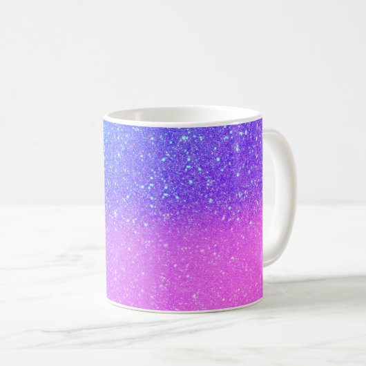 Mug Bleu clair violet Parties scintillant brillante Om (Devant droit)