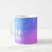 Mug Bleu clair violet Parties scintillant brillante Om (Devant gauche)