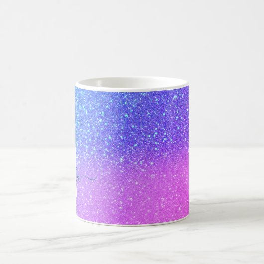 Mug Bleu clair violet Parties scintillant brillante Om (Centre)