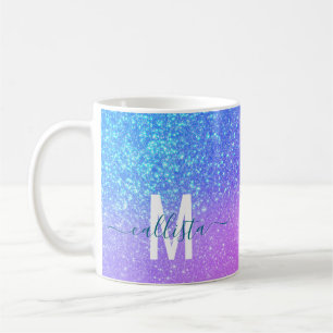 Mug Bleu clair violet Parties scintillant brillante Om