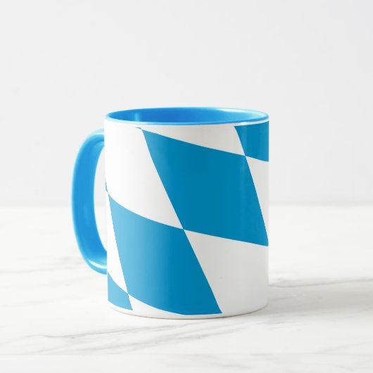 Mug bleu Combo avec drapeau de Bavière (Devant gauche)