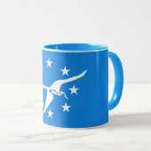 Mug bleu Combo avec drapeau de Corpus Christi (Devant droit)
