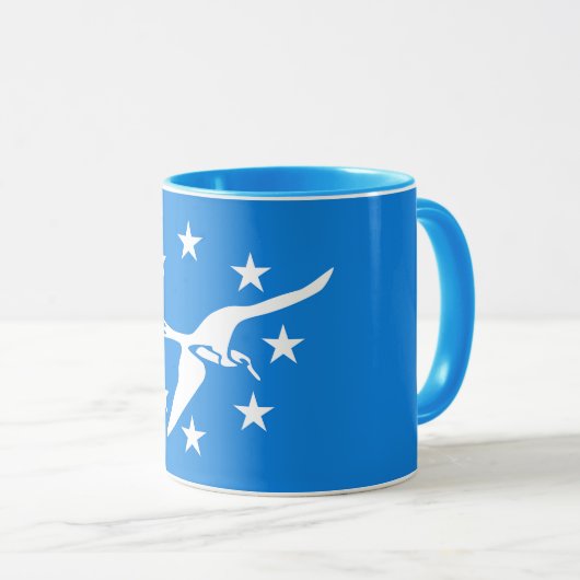 Mug bleu Combo avec drapeau de Corpus Christi (Devant droit)