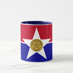 Mug bleu Combo avec drapeau de Dallas