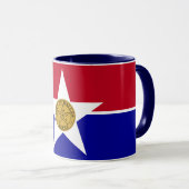 Mug bleu Combo avec drapeau de Dallas (Devant droit)