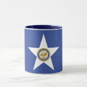 Mug bleu Combo avec drapeau de Houston (Centre)