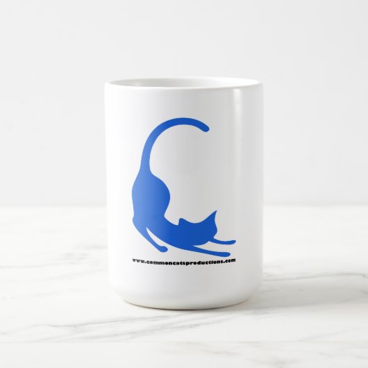 Mug Bleu commun de logo de chats (Centre)