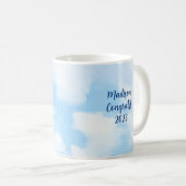 Mug Bleu Congrats Graduation Personnalisé Nom et année (Devant droit)