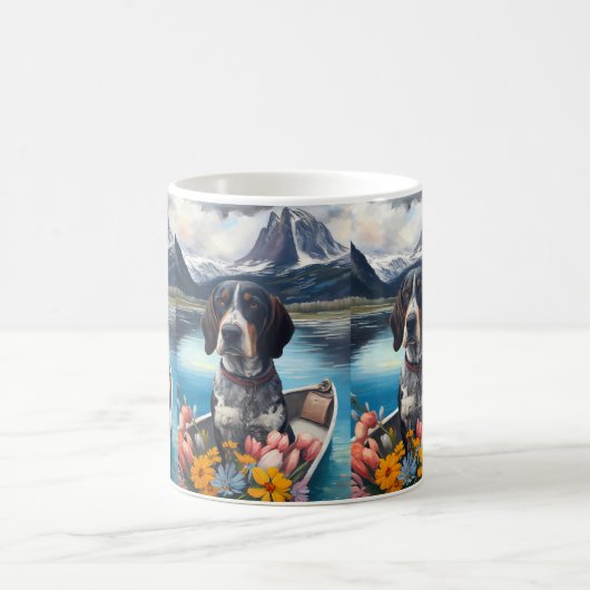 Mug Bleu Coonhound sur une pagaie : une aventure Pitto (Centre)